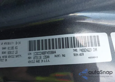 2015 Chrysler 200 Limited from USA, damaged, VIN 1C3CCCAB8FN559804